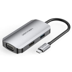 Vention TOAHB station d'accueil Avec fil USB 3.2 Gen 1 (3.1 Gen 1) Type-C Gris, Argent
