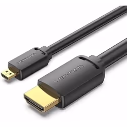 Vention AGIBI, 3 m, HDMI Type D (Micro), HDMI Type A (Standard), Noir