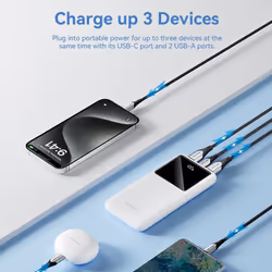 Vention Powerbank, ventiliacija, FHKW0, 10000 mAh, mikro USB, USB-C, 2xUSB-A, Blanc - Vue supplémentaire 3