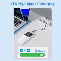 Vention Powerbank, ventiliacija, FHKW0, 10000 mAh, mikro USB, USB-C, 2xUSB-A, Blanc - Vue supplémentaire 7