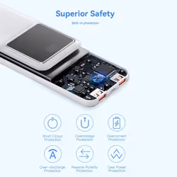 Vention Powerbank, ventiliacija, FHKW0, 10000 mAh, mikro USB, USB-C, 2xUSB-A, Blanc - Vue supplémentaire 8