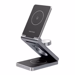 Chargeur sans fil à charge rapide 3 en 1 indicateur LED compatibilité MagSafe - Vention (FGFH0) - Argent