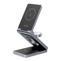 Chargeur sans fil à charge rapide 3 en 1 indicateur LED compatibilité MagSafe - Vention (FGFH0) - Argent