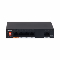 Dahua Technology PoE PFS3005-4ET-60-V2 commutateur réseau Non-géré L2 Gigabit Ethernet (10/100/1000) Connexion Ethernet, supportant l'alimentation via ce port (PoE) Noir