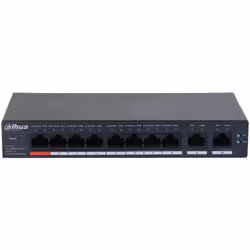 Dahua Technology DH-CS4010-8ET-110 commutateur réseau Géré L2 Fast Ethernet (10/100) Connexion Ethernet, supportant l'alimentation via ce port (PoE) Noir