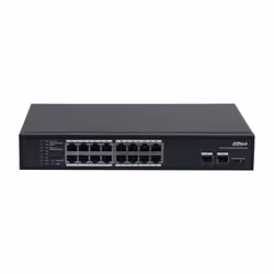 Dahua Technology PoE PFS3218-16GT-135 commutateur réseau Non-géré L2 Gigabit Ethernet (10/100/1000) Connexion Ethernet, supportant l'alimentation via ce port (PoE) Noir