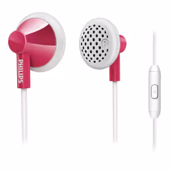 Philips Écouteurs intra-auriculaires SHE2105PK/00, Avec fil, 12 - 22000 Hz, 16 g, Casque, Rose