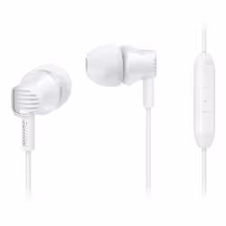 Philips Écouteurs intra-auriculaires avec Micro SHE3805WT/00, Avec fil, 10 - 22000 Hz, 14 g, Casque, Blanc