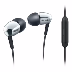 Philips Écouteurs intra-auriculaires avec Micro SHE3905SL/00, Avec fil, 10 - 22000 Hz, Appels/Musique, 12 g, Casque, Argent