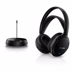 Philips Casque Hi-Fi sans fil SHC5200/10, Avec fil &amp;sans fil, 10 - 20000 Hz, Musique, 178 g, Écouteurs, Noir