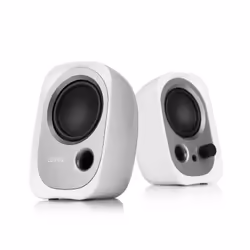 Edifier R12U, 2.0 canaux, Avec fil, 4 W, 30 - 20000 Hz, Argent, Blanc