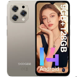 DOOGEE N55 smartphone 6.56 pouce HD+ 90Hz IPS téléphone portable Android 14 9Go + 128Go batterie 5150 mAh caméra 13MP + 8MP