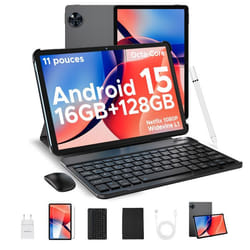 Tablette tactile 11 pouce DOOGEE U11 Avec clavier 4+5 Go étendue + 128 Go Batterie 8580mAh Android 15 Widevine L1WiFi6 PC - Noir
