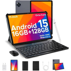 Tablette tactile 11 pouce DOOGEE U11 Avec clavier 4+5 Go étendue + 128 Go Batterie 8580mAh Android 15 Widevine L1WiFi6 PC - Gris