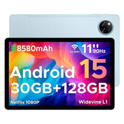 DOOGEE TAB A9 PRO+ Tablette 11 pouces Android 15 30 Go+ 128 Go Batterie 8580 mAh Caméra 13 MPWIFIDéverrouillage Facial - Bleu