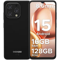 DOOGEE N55 smartphone Android 15 6.56 pouce HD+ 90Hz IPS téléphone portable 9Go + 128Go batterie 5150 mAh 13MP caméra - Noir