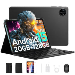 DOOGEE Tab A9 Pro Android 15 Tablette avec Clavier 10 20Go+128Go Quad Core Tablette Tactile WiFi 5G Double Haut-parleurs - Noir