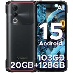 DOOGEE BLADE 20 Smartphone Android 15 20Go+128Go –Batterie 10300 mAh 18 W – Écran 66 HD IPS + 90 Hz Portable Incassable Noir