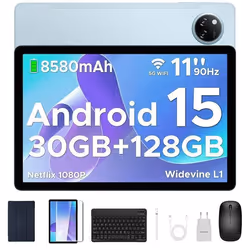 DOOGEE TAB A9 PRO+ Tablette tactile Avec clavier et stylet 11 pouces Android 1530 Go+ 128 Go8580mAh13 MP/WIFI/Face ID - Bleu