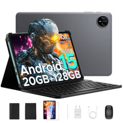 DOOGEE Tab A9 Pro Android 15 Tablette avec Clavier 10 20Go+128Go Quad Core Tablette Tactile WiFi 5G Double Haut-parleurs - Gris