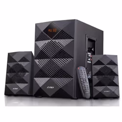 F&D A180X, 2.1 canaux, 42 W, Universel, Noir, Panneaux MDF, FM