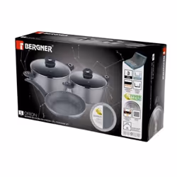 Bergner BG-8528-MBG, Noir, Gris, Noir, Verre, 24 cm, 20 cm, 24 cm