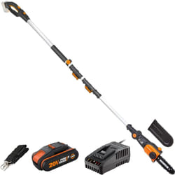 Elagueuse / tronçonneuse sur tige télescopique 20V - 2Ah - WG349E -⌀ 20 cm (Hauteur de coupe 4m, livrée avec batterie et chargeur, harnais, gaine de