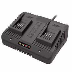 Chargeur double - WORX - WA3772 - Charge simultanée - Protection contre surcharges - Indicateur LED