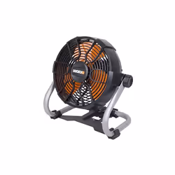 Ventilateur qui peut fonctionner à la fois sur batterie et sur câble. Fonctionnement en mode câble qui permet en outre de rec ...