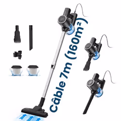 VACTIDY Blitz C6 - Aspirateur Balai Avec Fil 3 en 1 - Aspirateur Puissant 20Kpa - Bac à poussière 800 ML - Câble Long 7m