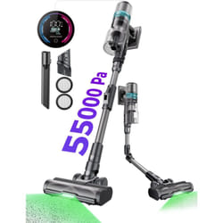 P16, Aspirateur balai sans fil 550W/55KPA, 55 min longue d'autonomie, Tube pliable, Brosse anti-enchevêtrement, Grande poubelle 1.5L, Gris - Proscenic