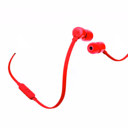 JBL T110, Avec fil, 20 - 20000 Hz, Appels/Musique, Casque, Rouge