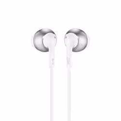 JBL Tune 205, Avec fil, 20 - 20000 Hz, Musique, 14,3 g, Casque, Chrome, Blanc