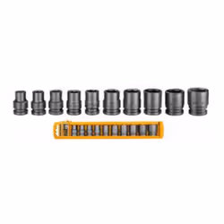 Ingco HKISSD12101, Ensemble de douilles à choc, Gris, 10 tête(s), 1/2", Métrique, 10,24 mm