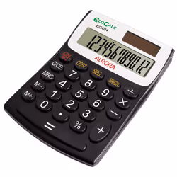 Aurora EC404, Poche, Calculatrice basique, 12 chiffres, Noir