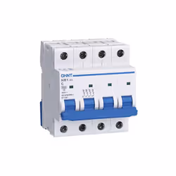 Disjoncteur résidentiel tétrapolaire 4P 6kA NB1-4 Pour montage sur rail DIN Occupe 4 modules Courbe de déclenchement de type ...