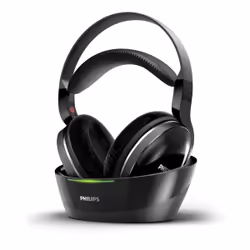Philips Casque sans fil pour téléviseur SHD8850/12, Sans fil, 8 - 22500 Hz, Musique, 221 g, Écouteurs, Noir
