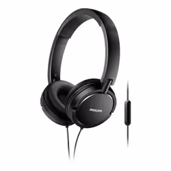 Philips Casque avec Micro SHL5005/00, Avec fil, 9 - 24000 Hz, Appels/Musique, 121 g, Casque, Noir