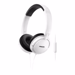 Philips Casque avec Micro SHL5005WT/00, Avec fil, 9 - 24000 Hz, Appels/Musique, 121 g, Casque, Noir, Blanc