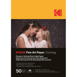 KODAK Fine Art Paper / Etching - Pack de 50 feuilles de papier photo haut de gamme texturé - Format 10 x 15 cm (A6) - TU