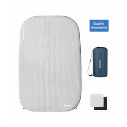 Matelas gonflable double - Kingcamp - Gris - Sac de transport inclus - 198 x 130 cm