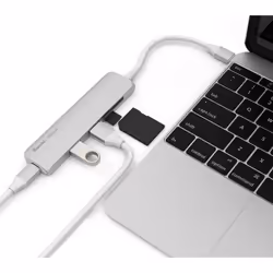 SilverHT 17123 station d'accueil USB 3.2 Gen 1 (3.1 Gen 1) Type-C Gris, Blanc