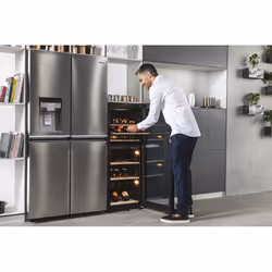 Haier Wine Bank 50 Serie 7 HWS77GDAU1 Refroidisseur de vin compresseur Pose libre Noir 77 bouteille(s)