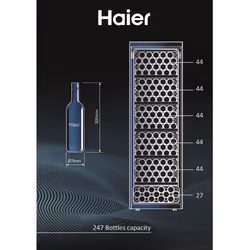 Haier Wine Bank 60 Serie 7 HWS247FDU1 Refroidisseur de vin compresseur Pose libre Noir 247 bouteille(s) - Vue supplémentaire 13