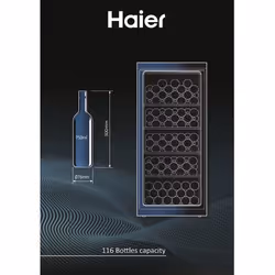 Haier HWS116GAE Refroidisseur de vin compresseur Pose libre Noir 116 bouteille(s)