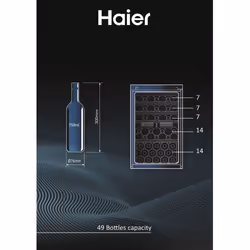 Haier Wine Bank 50 Serie 5 HWS49GA Refroidisseur de vin compresseur Pose libre Noir 49 bouteille(s)