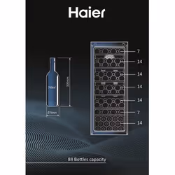 Haier Wine Bank 50 Serie 5 HWS84GA Refroidisseur de vin compresseur Pose libre Noir 84 bouteille(s)
