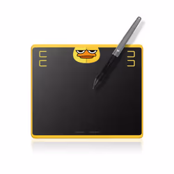 HUION HS64 Special Edition Graphics Pen Tablet, Avec fil &amp;sans fil, 5080 lpi, 160 x 102 mm, USB, 1 cm, Noir, Jaune