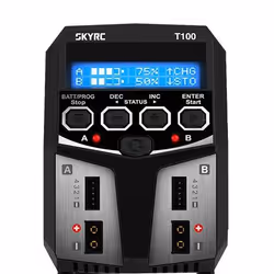 SkyRC T100, Phosphate de fer lithié (LiFePo4), Lithium Polymère (LiPo), Lithium-Ion (Li-Ion), Nickel-Cadmium...