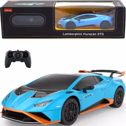 Voiture télécommandée RASTAR - Lamborghini Huracan STO - Bleu noir et orange - Pour enfant de 6 ans et plus